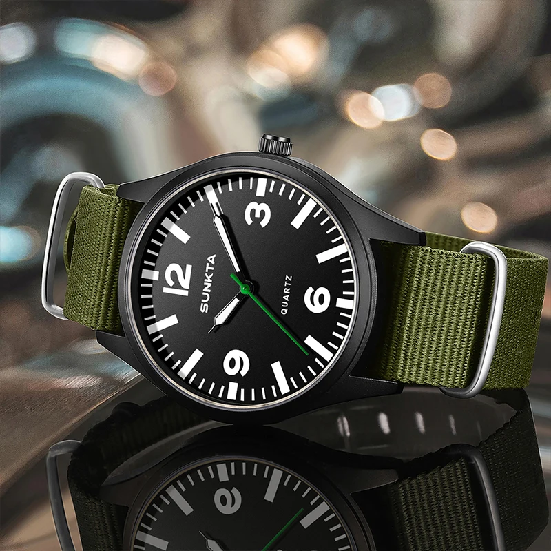 LUIK Topmerk Luxe Horloge Mannen Quartz Datum Nylon Waterdichte Lichtgevende Militaire Sport Lederen Horloges Voor Mannen relogios masculino