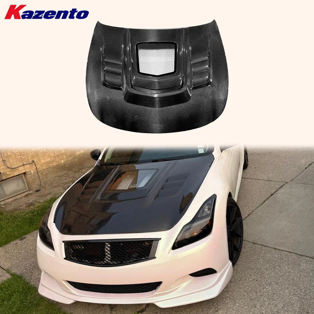 

For Infiniti G37 2 Door Coupe 2008-2013 Carbon Clear Glass Vented Front Hood (The ocean freight is favorable, welcome to inqury)