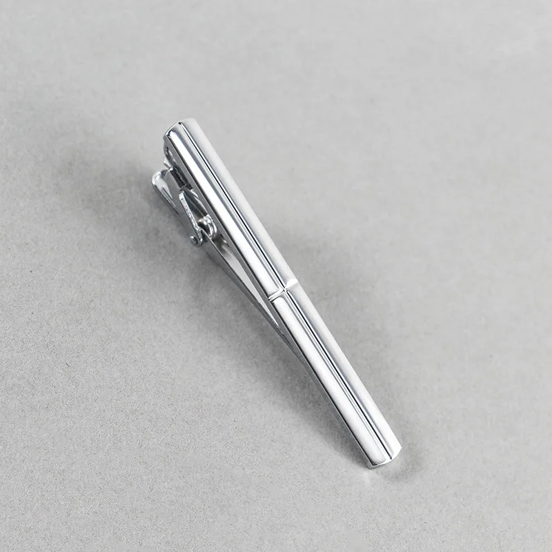 Electroplated Silver Metal Brushed Smooth Tie Clip Men's Formal Business Wedding Jewelry Necktie tie clip