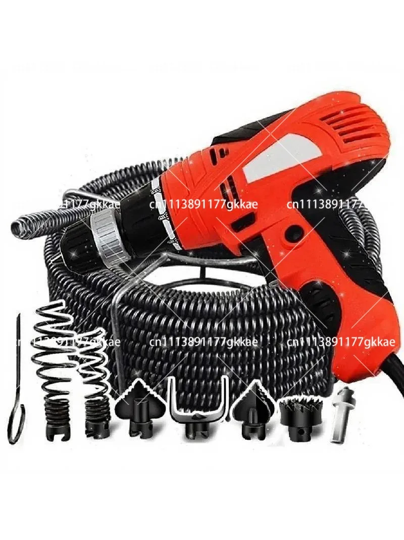Professional Electric Drain Cleaner 16mm Dense Spring Drain Cleaner Automatic Pipe Blockage Remover