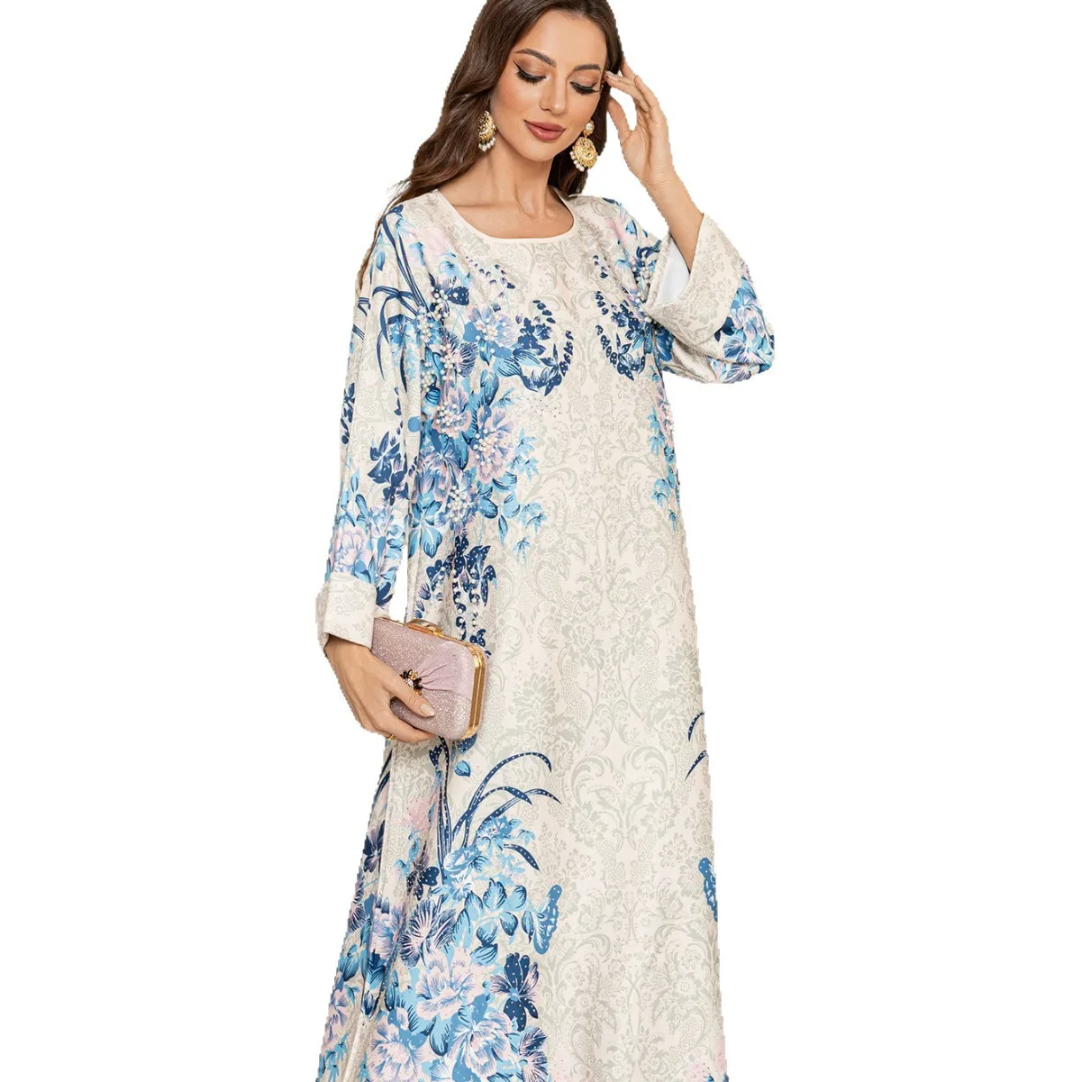 

SW2501 AliExpress Ближний Восток трансграничный мусульманский женский халат Дубай внешняя торговля модное платье с принтом платье