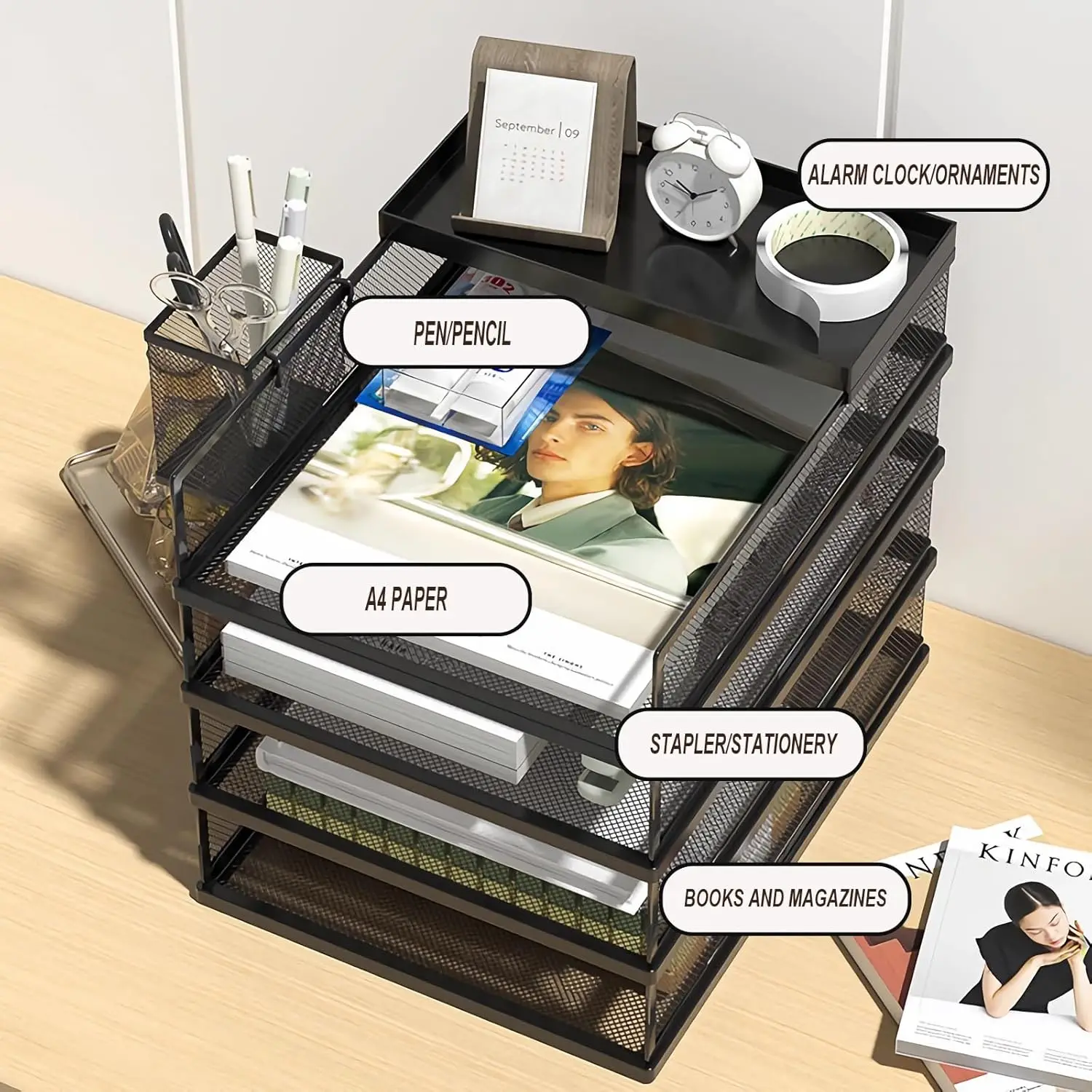 5-tier stackable desk organizer: review & risk #3