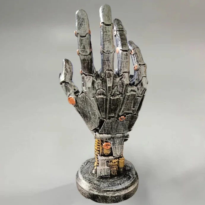 Cyberpunk robot resin craft ornament, XBOX switch gamepad desktop bracket