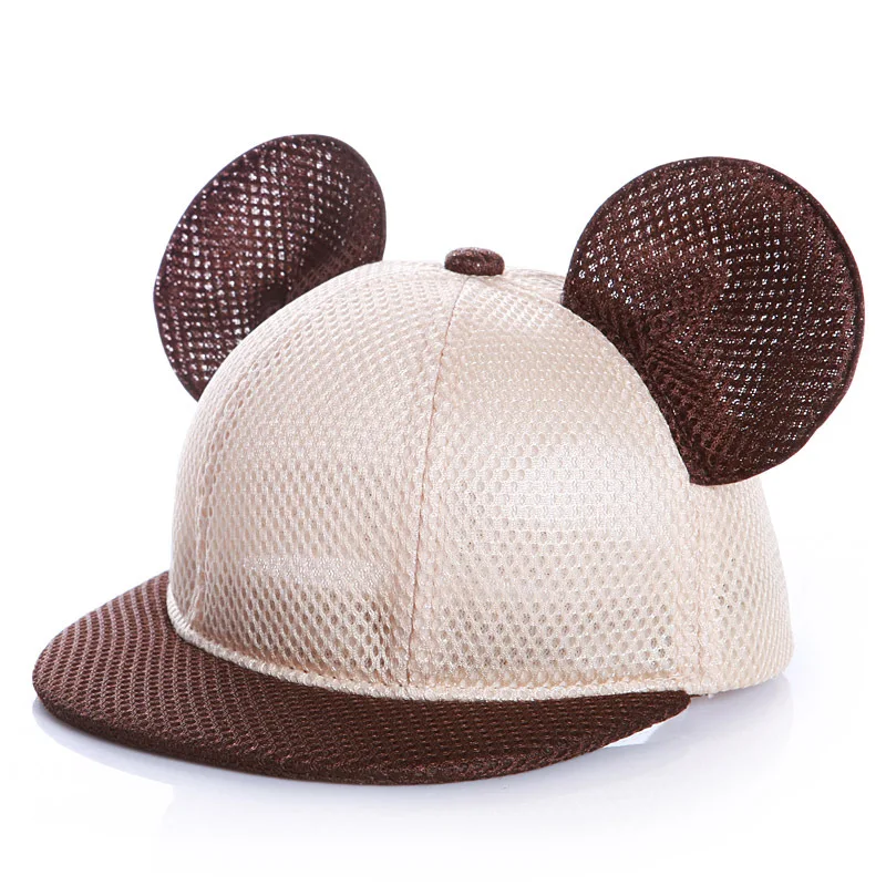 Disney Kawaii Mickey Children Hat Cute Mickey Mouse Ear Mesh Baseball Caps for Baby Boys Girls Fashion Trend Snapback Cap Gift