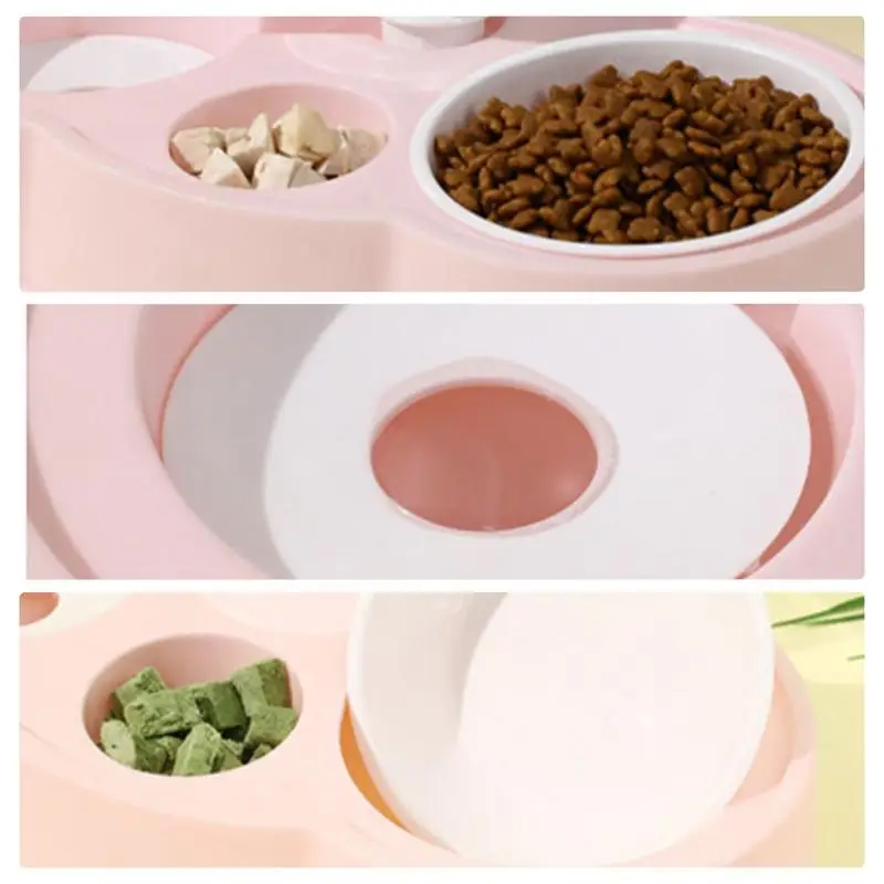 Cat Feeders Automatic Cat Food And Water Cloud Shape Kitten Food Bowl Detachable Self Watering Bowl Durable Cat Dish For Food