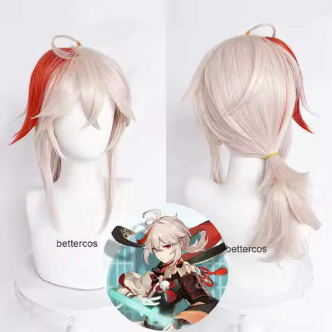 Kazuha Cosplay Wig Cosplay Kaedehara Kazuha Wigs Beige Synthetic Hair Heat Resistant