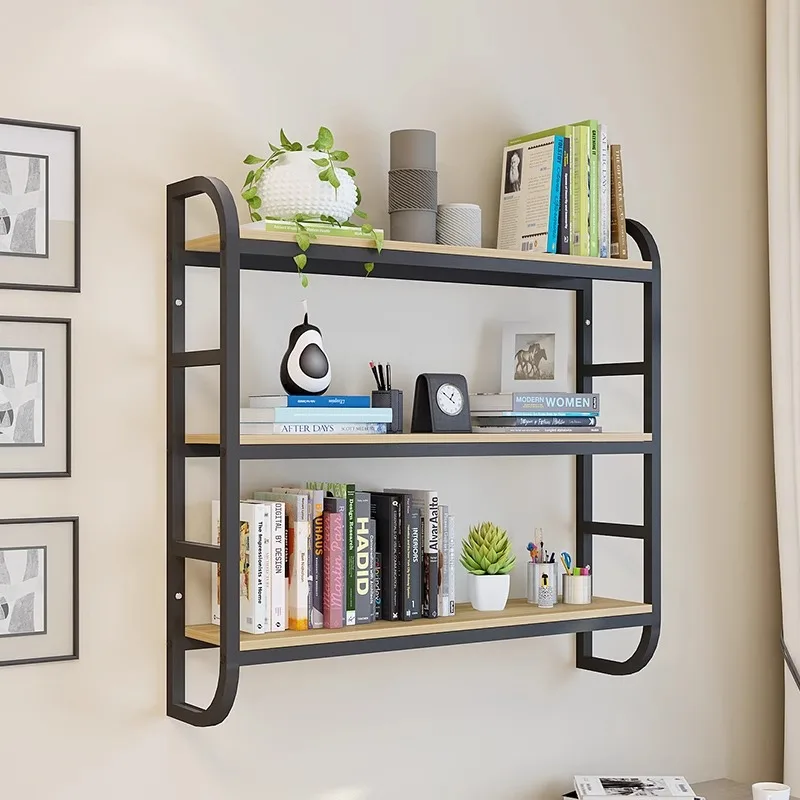 Wall bookshelf, iron wall hanging shel home restaurant decoration partition, wine rack, children's storage cabinet