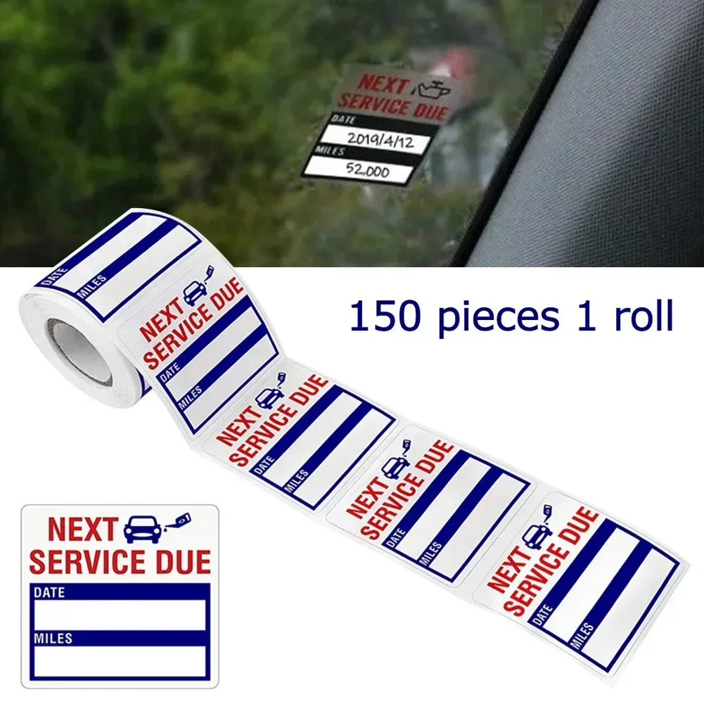 150pcs Stickers Oil Change Service Reminder Sticker Oil Change Stickers Oil Changes Adhesive Labels Car Exrerior Accessories NEW