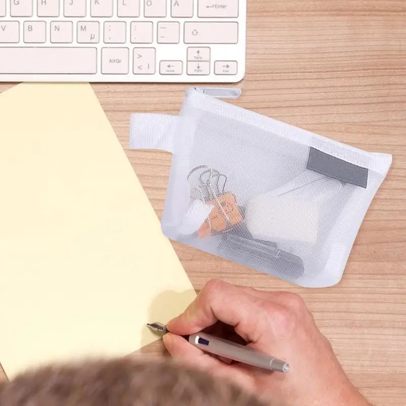 Mesh Storage Bag Three-Dimensional Triangular Change Purse Mini Nylon Credit Bags Card Bag For Shopping Outgoing Office