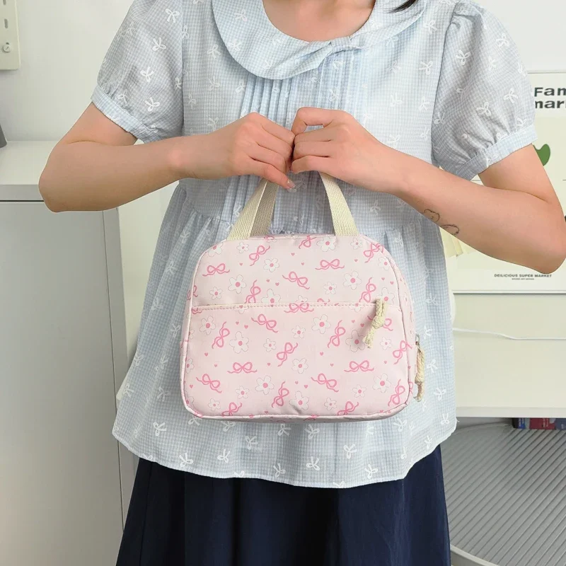 Hochwertiges, ästhetisches Rucksack-Set mit Blumenmuster, dreiteilig, aus leichtem Nylon, großes Fassungsvermögen, Mädchenrucksack, Campus-Studentenrucksack – Detail 29