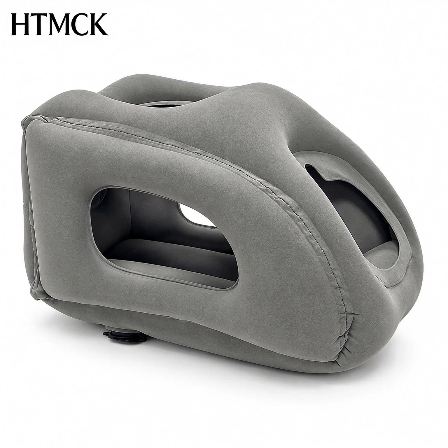 HTMCK Upgraded Inflatable Travel Pillow Air Cushion Headrest with Chin Support for Airplane Car Office Neck Nap Resting Cushions