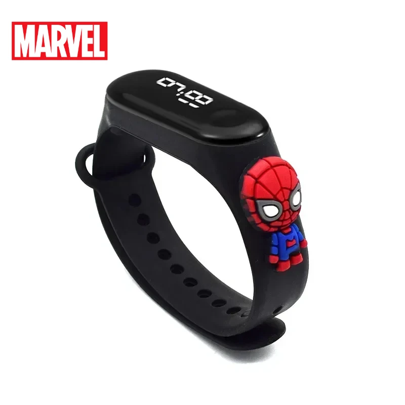 Reloj Digital LED de punto de Disney resistente al agua para niños, reloj de Spiderman Hulk para niños, reloj deportivo táctil con animación electrónica, regalos para niños