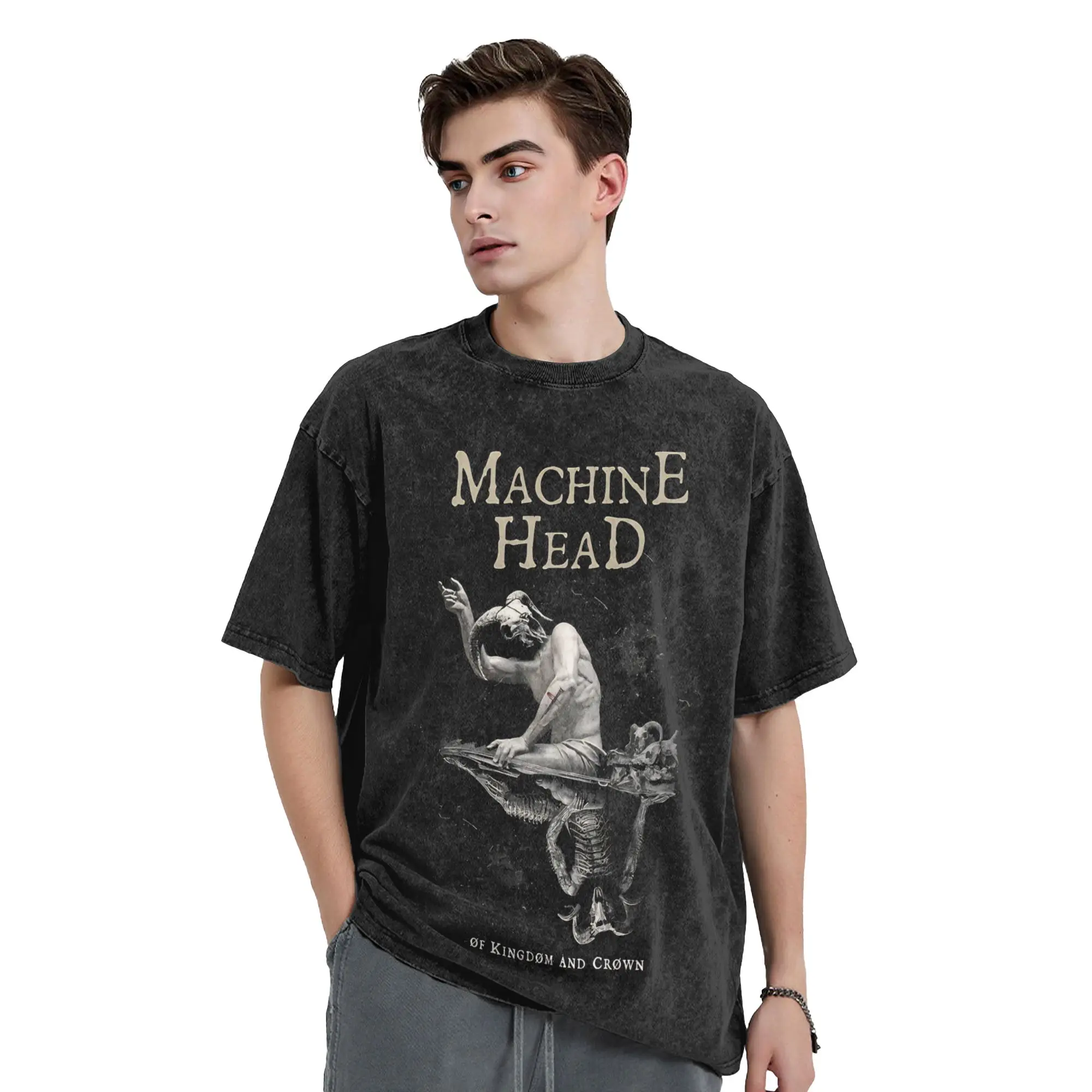 Machine Head Of Kingdom and Crown T-Shirts Men  Humor Cotton Tees O Neck Short Sleeve T Shirts Party Tops view 2