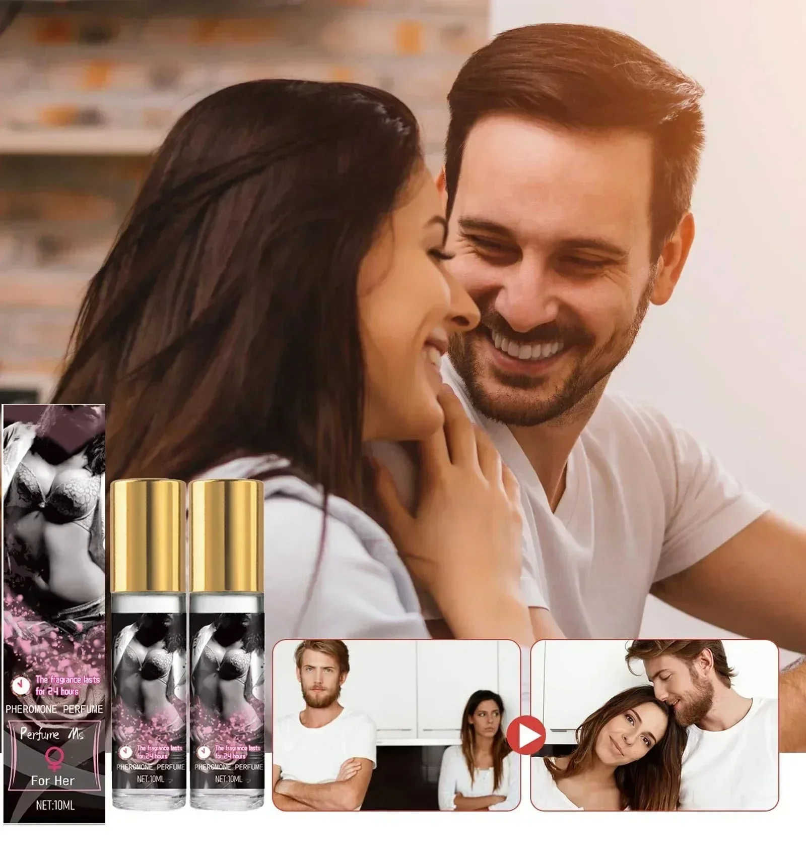 Pheromone minyak parfum untuk pria wanita, minyak esensial parfum feromon tahan lama Natural menyegarkan tubuh 10ml