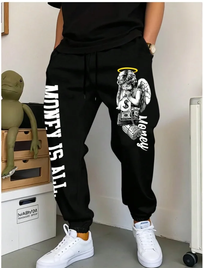 25/26 Latest Trendy Men's English Alphabet Trendy Brand Fashion Sanitary Pants Autumn/Winter Street Adult Pants