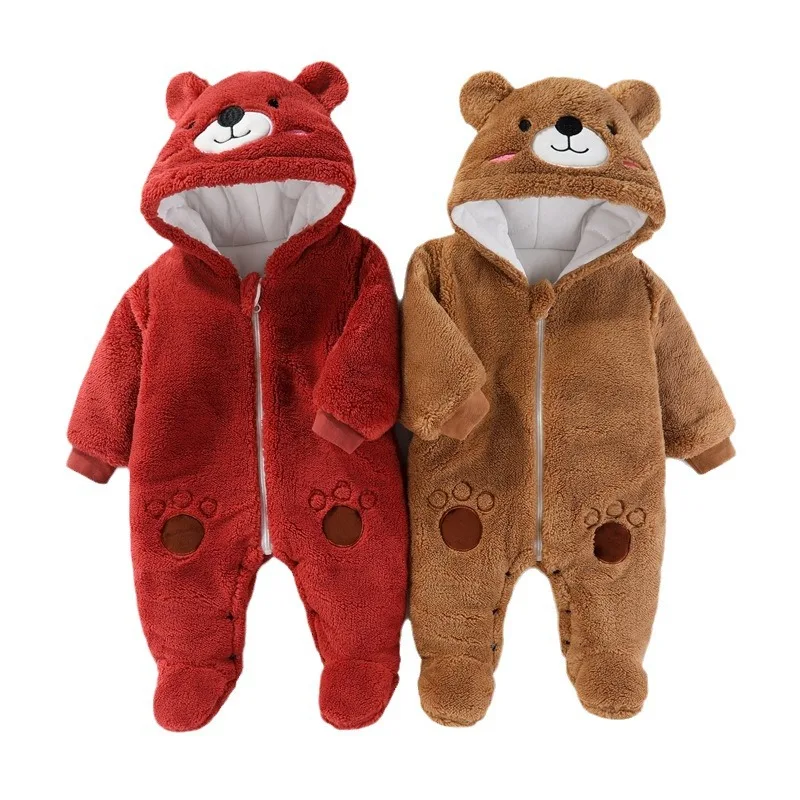 

Winter Baby Rompers Boy girl Hooded Thick Cute Newborn Jumpsuit Infant Baby Girl Overalls Toddler New Born Coat