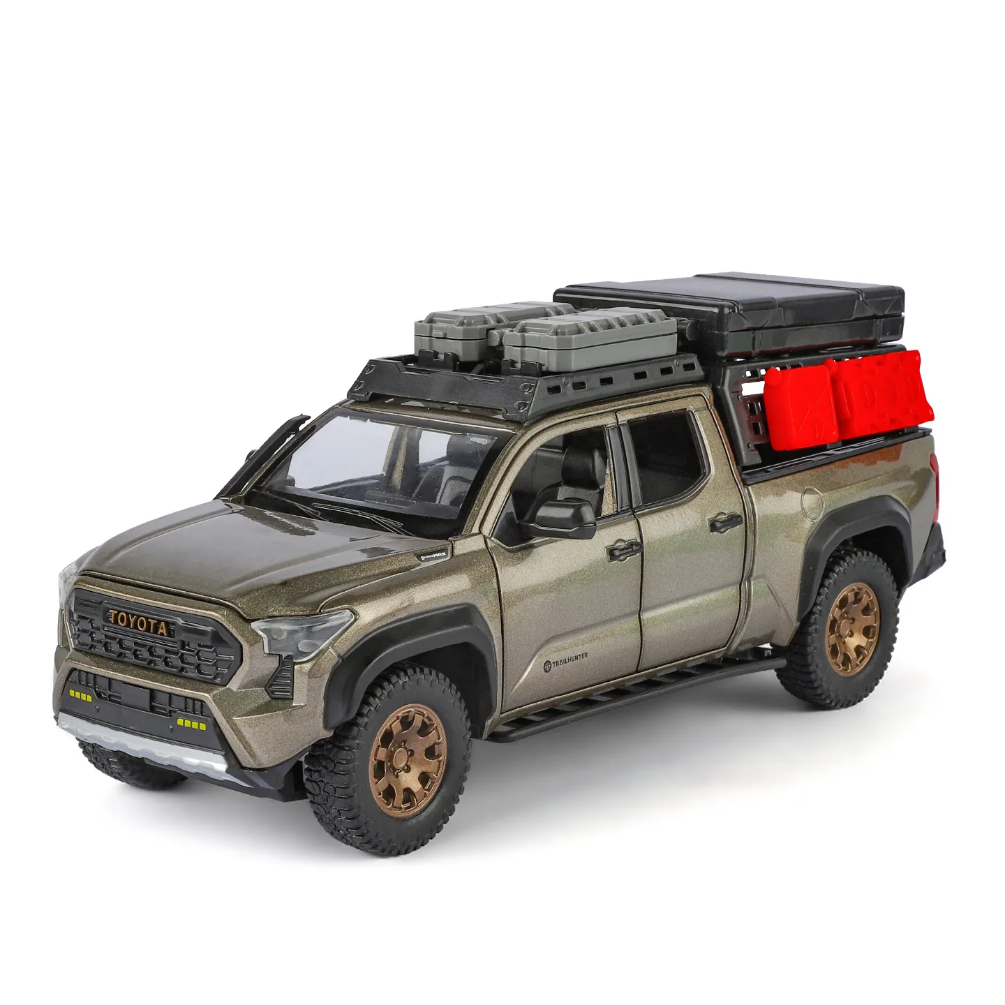 1:24 TACOMA Pickup RV vehículo todoterreno coche en miniatura de aleación sonido y luz tirar hacia atrás juguete para niños coleccionables regalo de cumpleaños