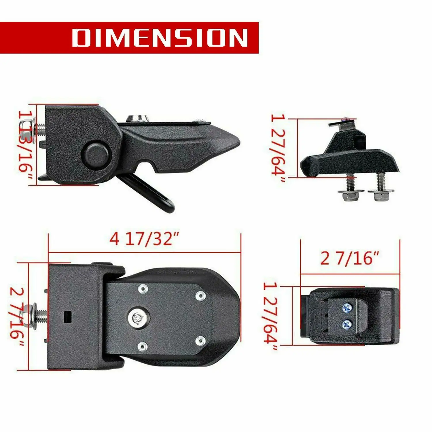 Anti-theft Hood Latches Catch Kit For 2018-2023 Jeep Wrangler JL JLU 4XE Rubicon Sahara Gladiator JT Hood Lock Car Accessories