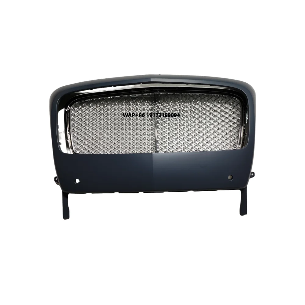

For Bentley-Flying Spur 14-16 Front Chrome Grille Trim with License Plate Frame Center Net Outside Frame (Plastic)