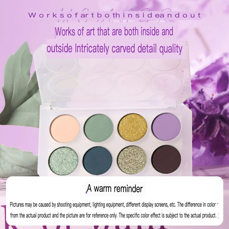 Palette di ombretti Ucanbe a 8 colori, una tavolozza di trucco COS perlescente opaca viola che è versatile e non sbiadisce