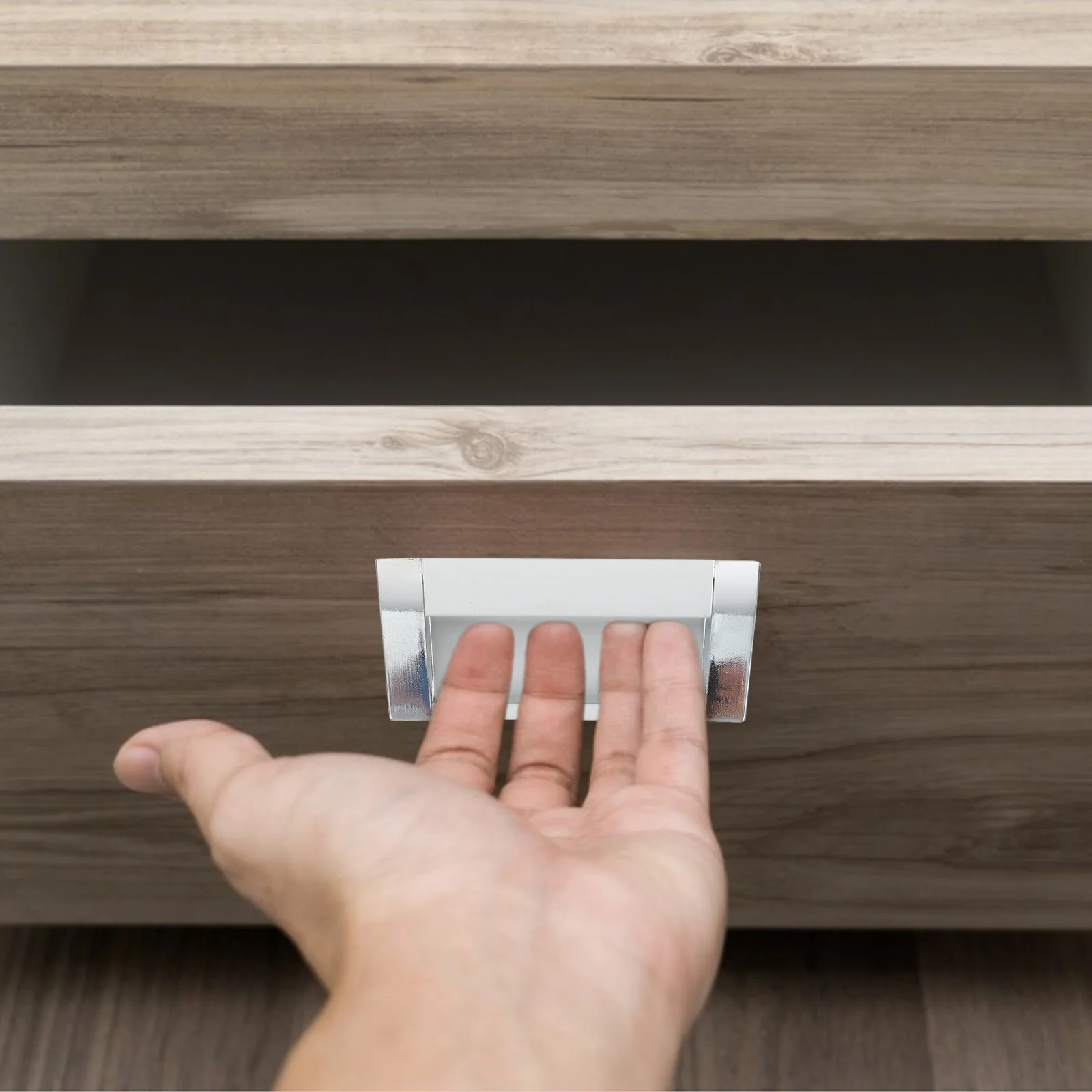 

2pcs Invisible Furniture H Embedded Pull Hidden Buckle Wardrobe Aluminum Alloy Durable Simple Design Anti Rust Fade Proof
