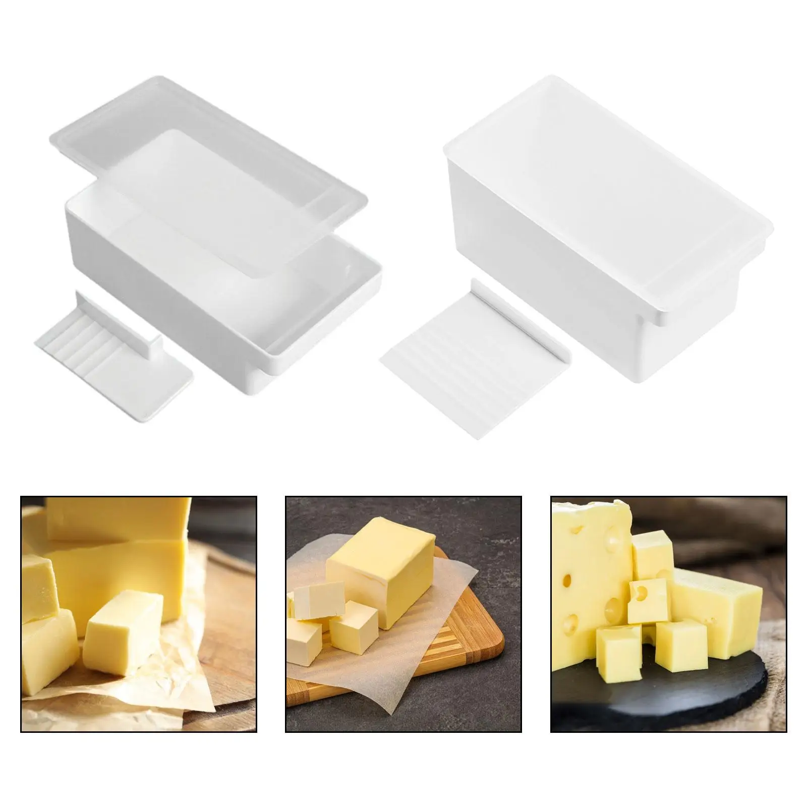 Covered Butter Dish Keeper Container Case Cutter Butter Slicer Butter for Countertop