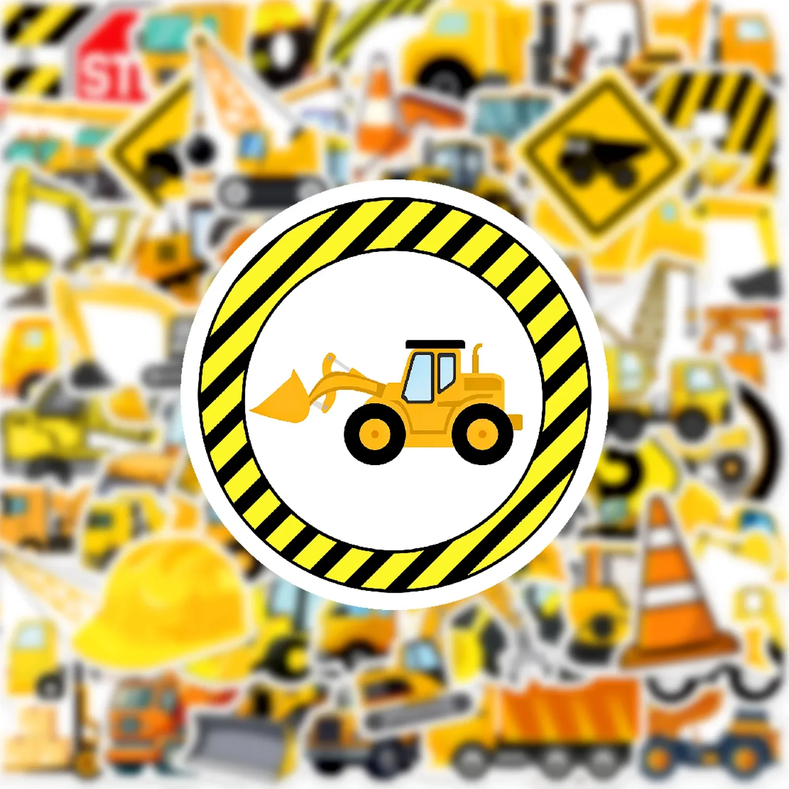 

10/50PCS Engineering Vehicle Truck Graffiti Stickers Cute Cartoon Decal DIY Luggage Phone Guitar Skateboard Waterproof Sticker