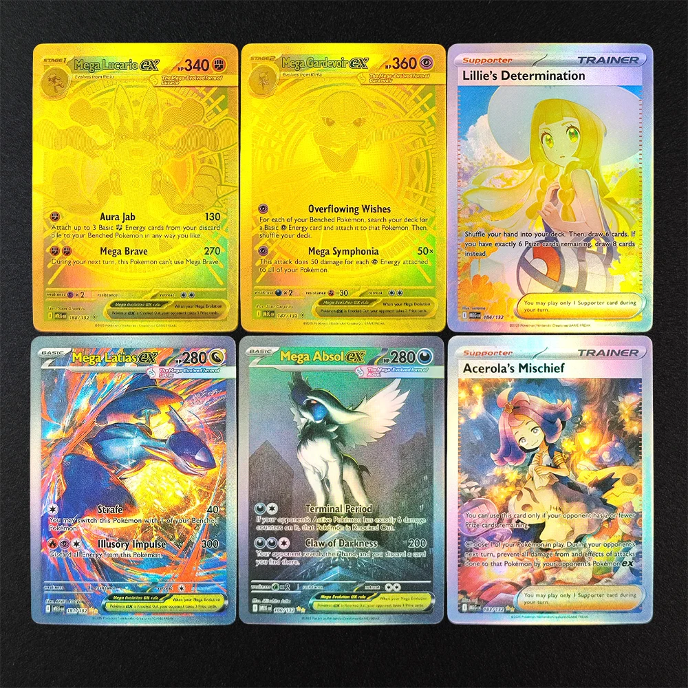 2025 Pokemon Engels Collectie Kaarten MEGA 2 Dragonite MEGA Charizard Lucario Gardevoir EX Classic Game Anime Kaarten Gift Speelgoed