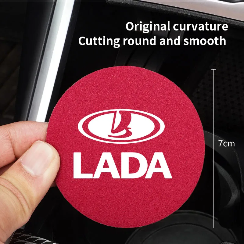 2Pcs Car Suede Coaster Mat Anti-Slip Cup Slot Pad For Lada Vesta Niva Samara 2109 Kalina Largus Priora Xray Granta Cross 2112