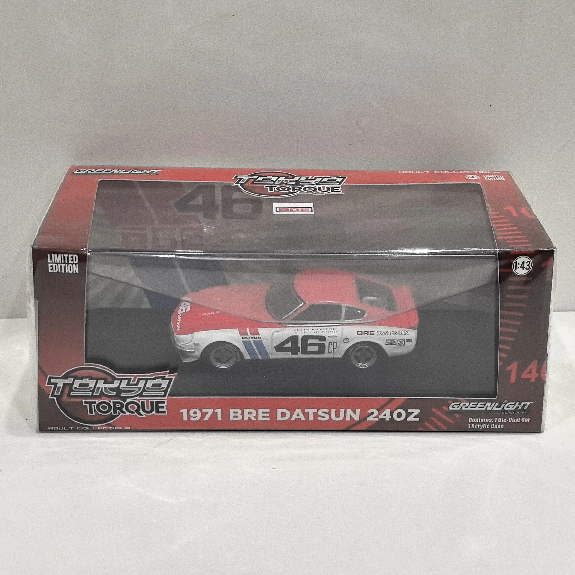 

Diecast GreenLight 1/43 Scale BRE DATSUN Tokyo Torque 1971 3E Alloy Car Model