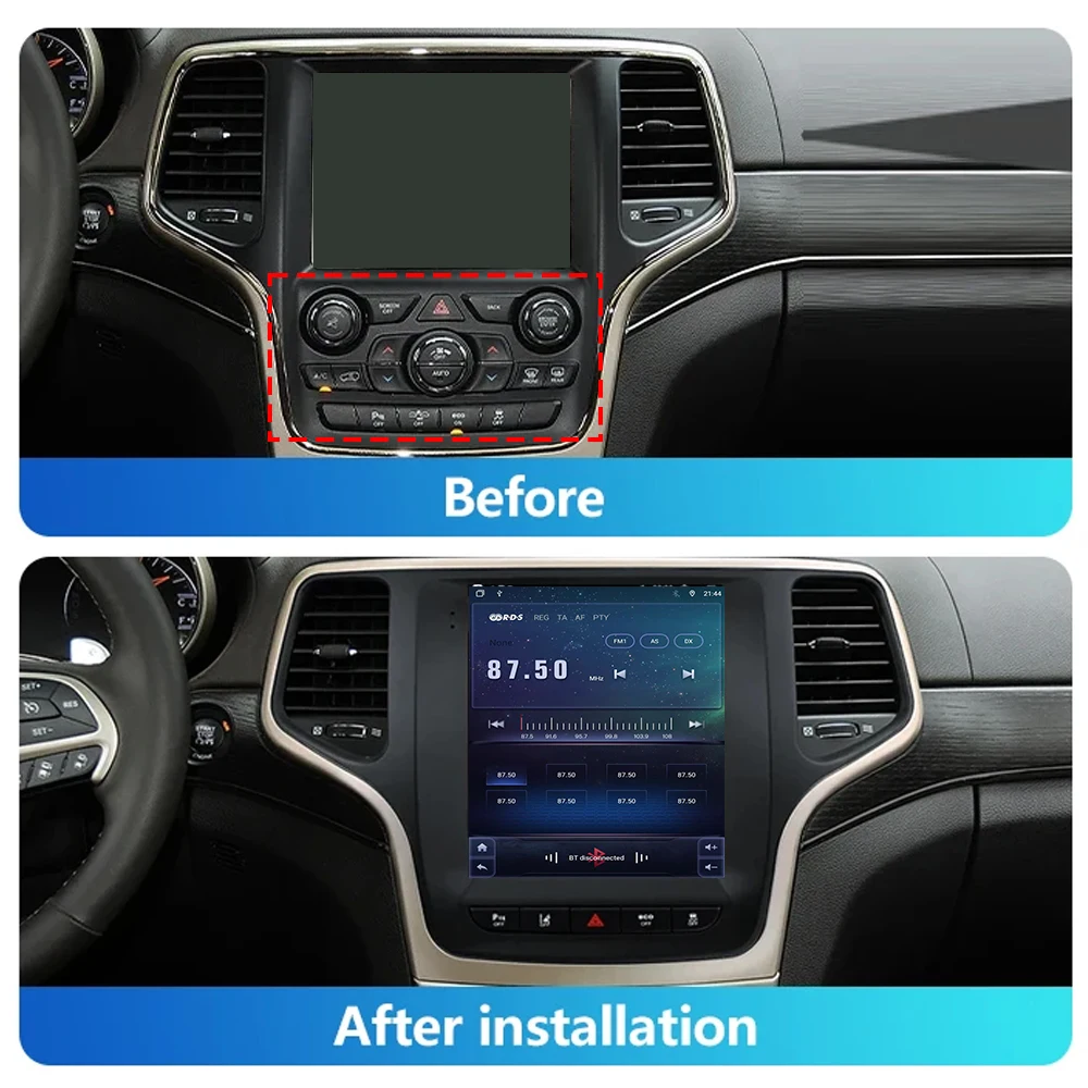 Android 13 For Jeep Grand Cherokee 2014-2017 Tesla Style Car Navigation Video multimediale Player Touch Display Carplay 7862 CPU