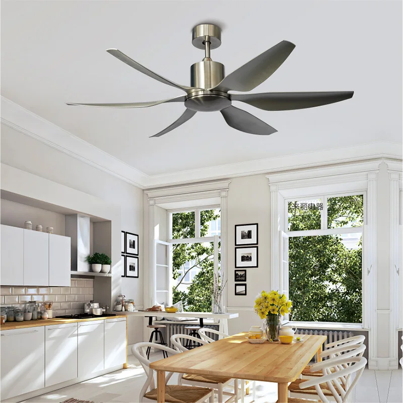 66 inch Nordic large country industrial wind ceiling fan LED light DC American retro remote restaurant living room ceiling fans