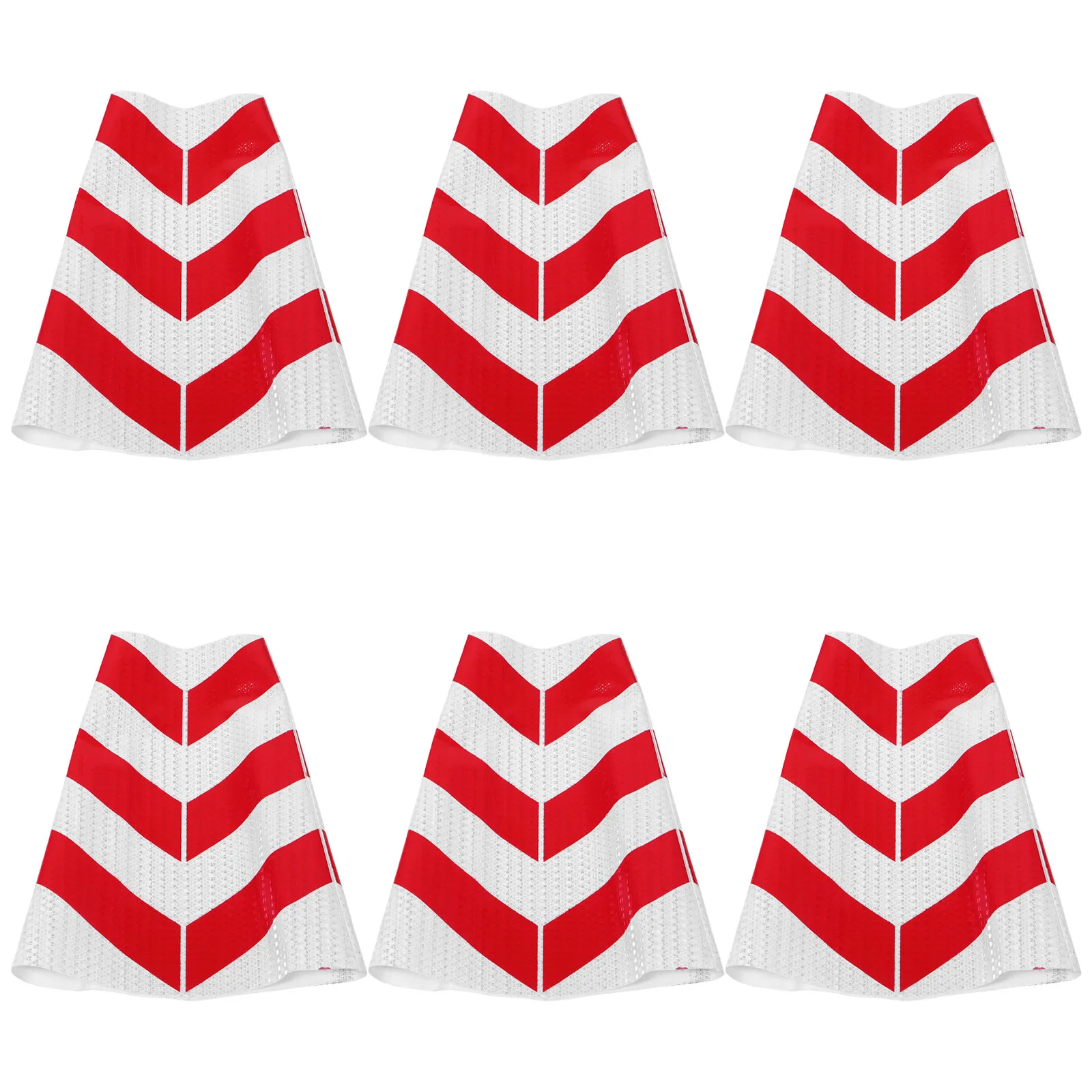 6Pcs Reflective Safety Cone Sleeves High Visibility Reflective Tape for Road Barrier Traffic Control Construction Zone Parking