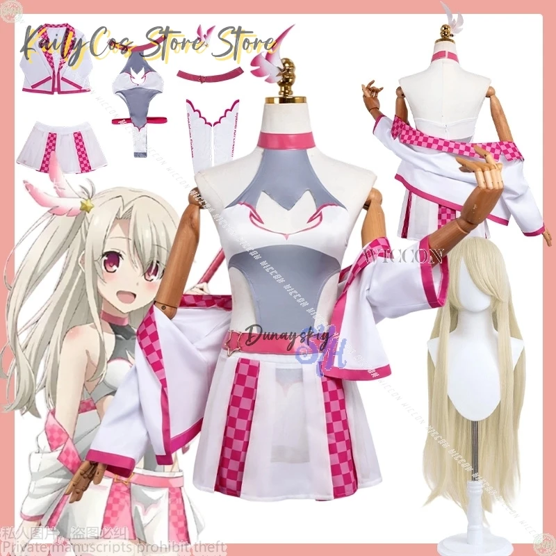 Подкладка Kawaii гоночный костюм аниме Fate/kaleid Liner косплей розовое сексуальное бикини мини-платье пальто милая Лолита прекрасная Лолита Хэллоуин