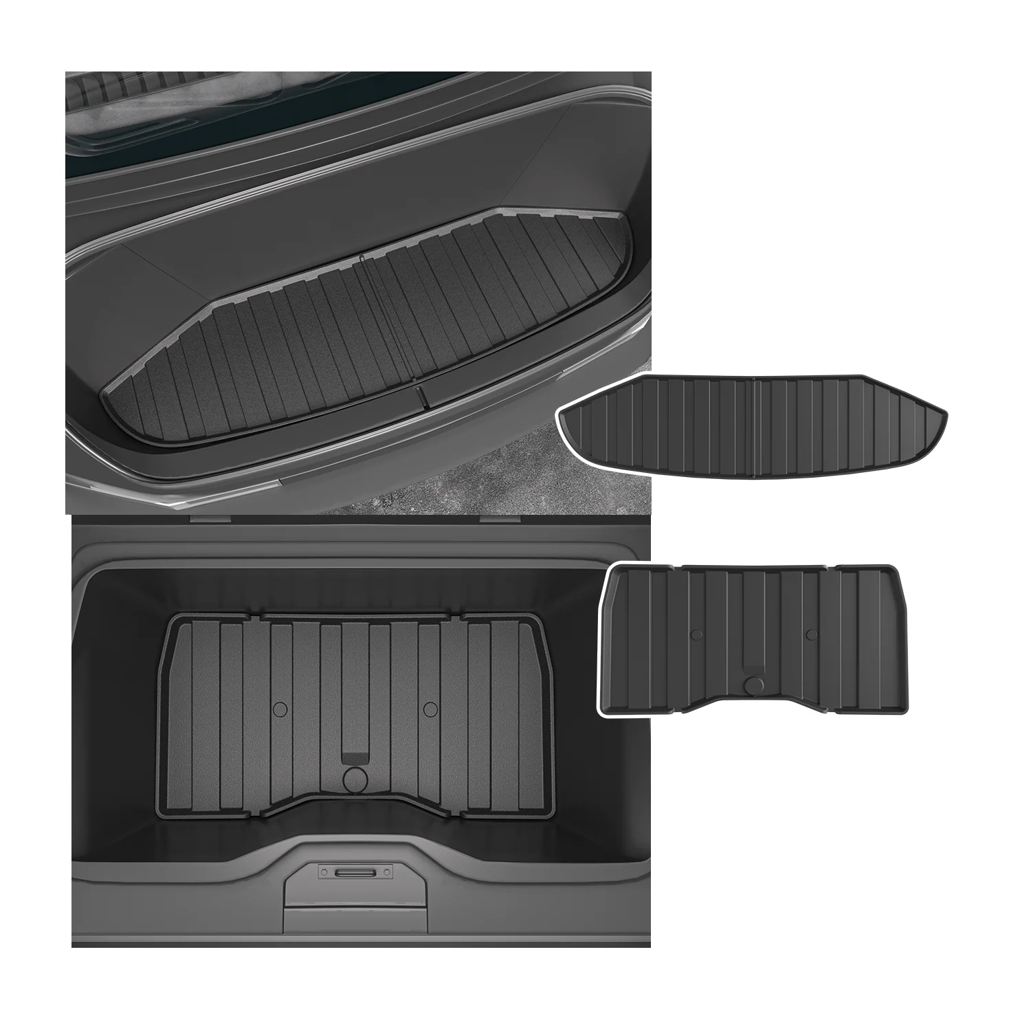 Rear Storage Mat Front Trunk Liner Compatible With 2023-2024  Cybertruck Durable TPE Lower Srotage Mat
