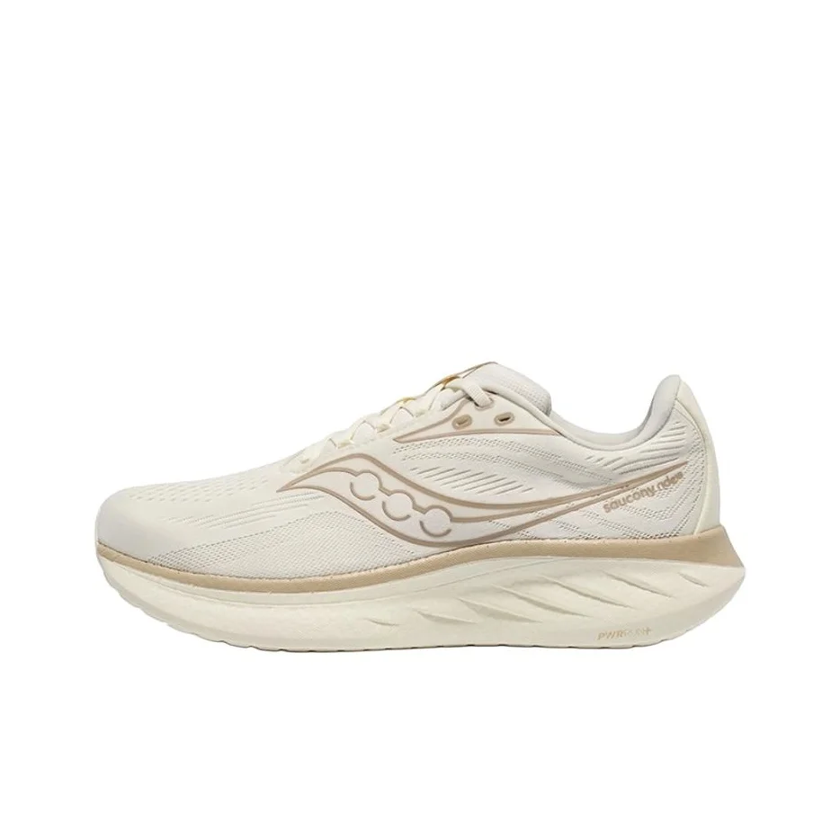 Saucony Ride 18 Cushioning Breathable Coverage Lightweight Low top Running Shoes Men's Light Coffee S21000-600