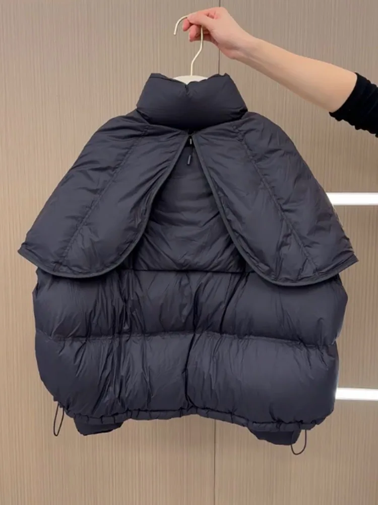 

Уникальное женское пуховое куртка ort Bla, зима 2025 г., новое высококачественное пальто небольшого размера, корейское пальто прямого кроя, полиэтиленное...