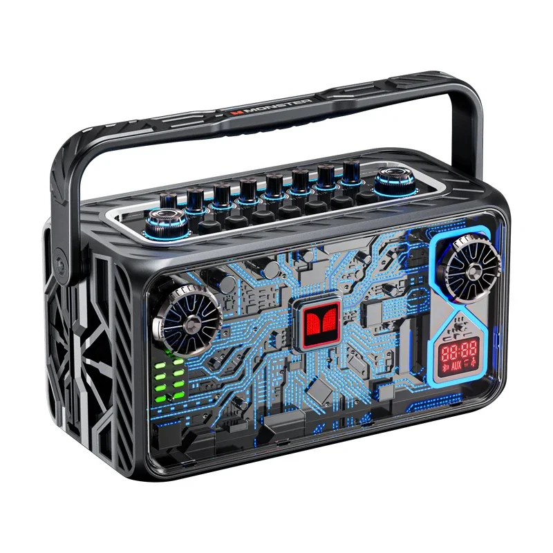 2026 Portable Outdoor Dj Eq Super Loud Sound Big Wireless Bluetooth Party Box Gaming Speaker With Mic For Home Performances Outd