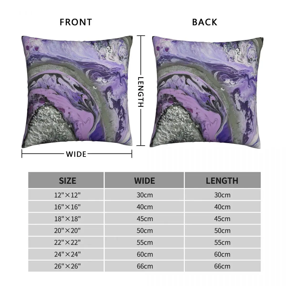 Lavender Geode Square Pillowcase Polyester Linen Velvet Creative Zip Decorative Sofa Seater Cushion Case 45x45