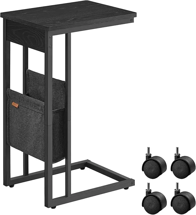 VASAGLE side table, for small spaces, with storage s bag, rolls, 30x40x62 cm