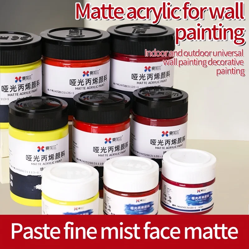 100ml/1pcs filling matte acrylic pigment titanium white/lemon yellow/big red/lake blue/grass green wall painting specialxiajiaer