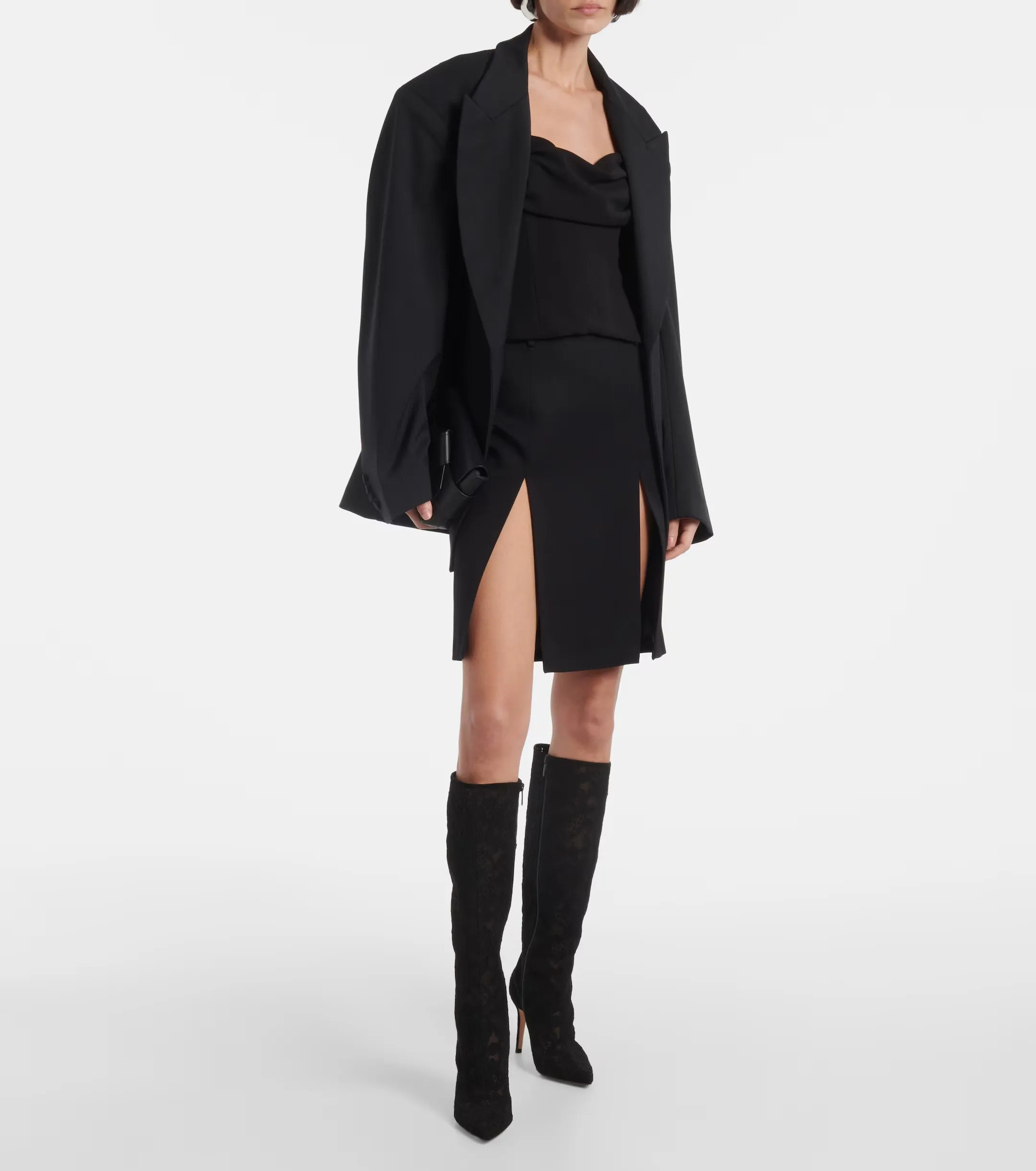 

Women’s Lace Hollow Out Knee-High Boots, Summer Mesh High Heels, Pointed Toe Breathable Lace Boots