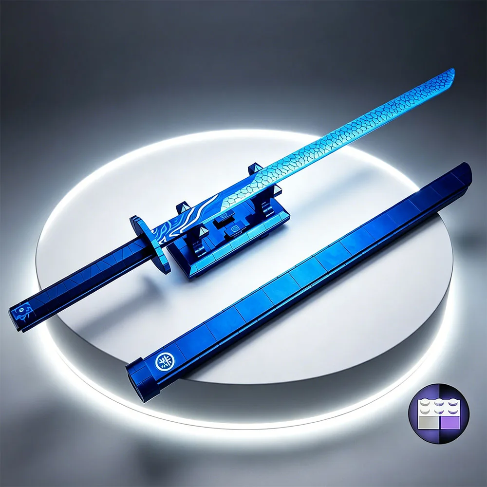 MOC Luminous Samurai Sword Building Blocks Bricks Ninja Blade Katana Japanese Anime Butterfly Nichirin Knife Festival Party Gift