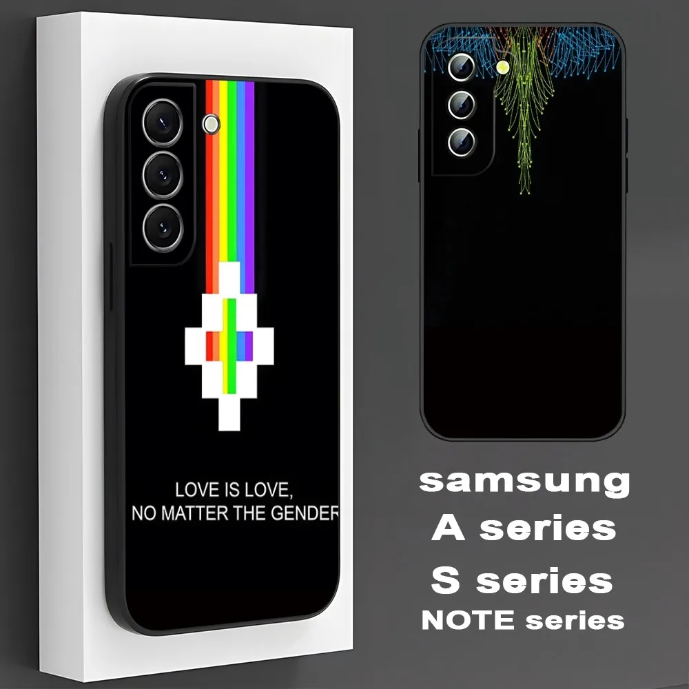 Чехол для телефона Marcelo-Burlons-Art-Wings для Samsung S 24 23 22 21 20 plus ultra a 24 34 54 53, роскошный черный чехол