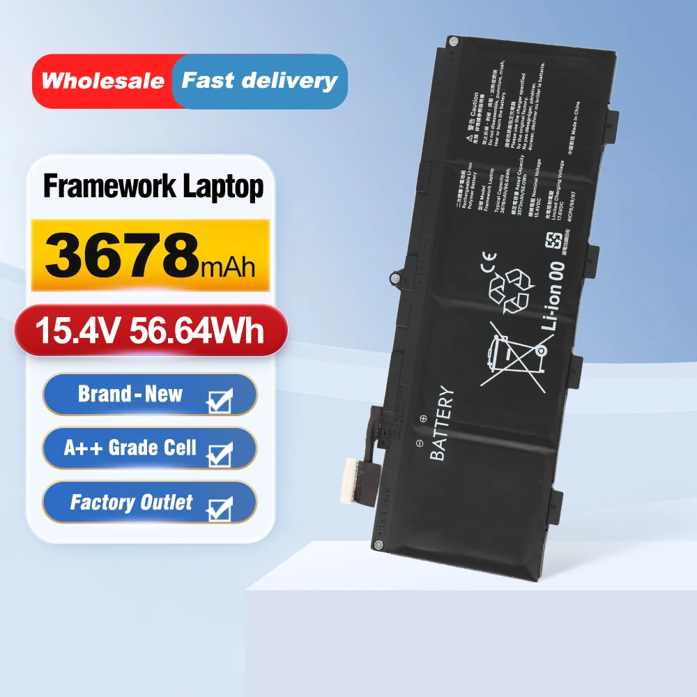 

Replacement Battery For Framework 13 Laptop 15.4V 3678mAh