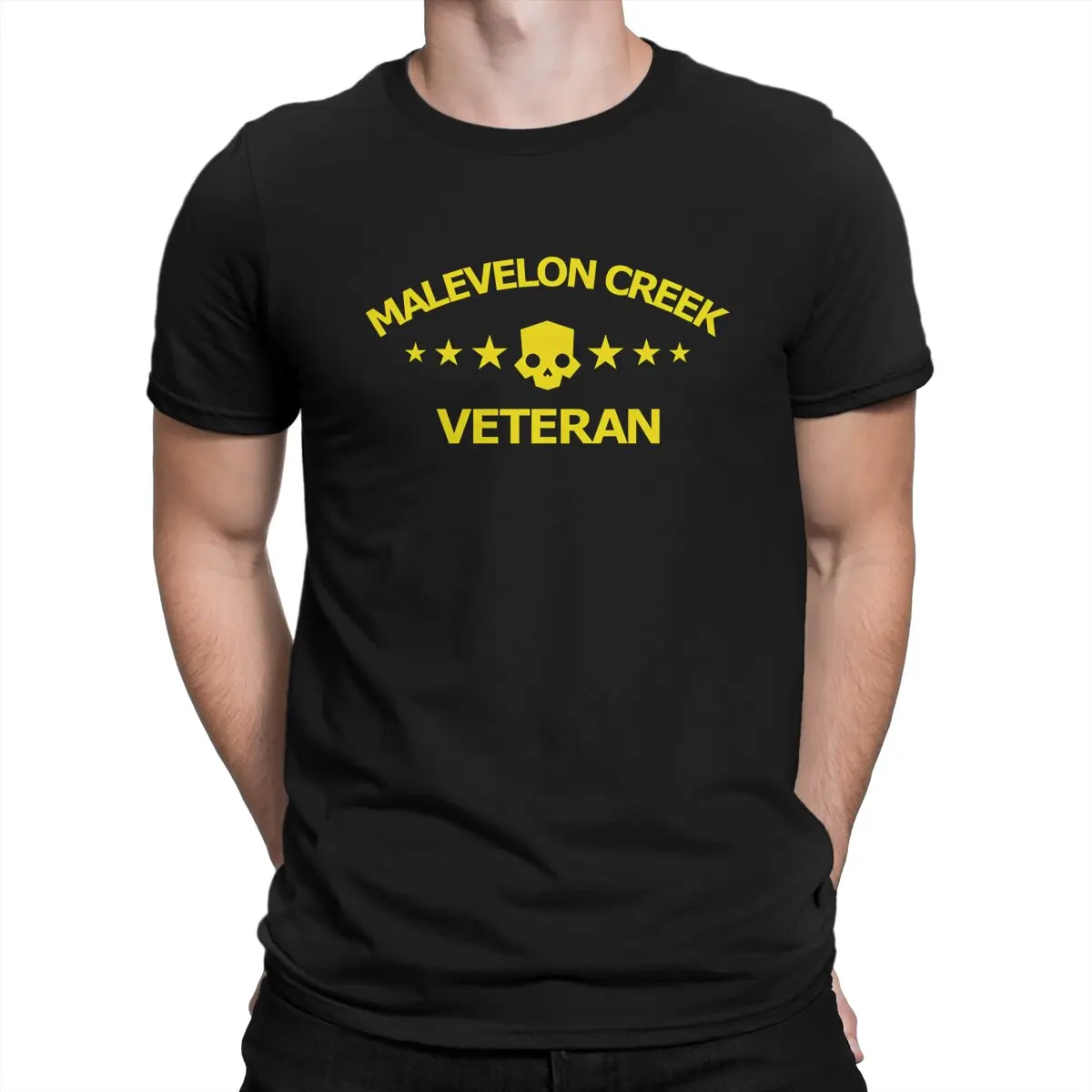 Humorous Malevelon Creek Veteran T-Shirts Men Round Neck Cotton T Shirts Helldivers Ⅱ Short Sleeve Tees Graphic Printed Clothes