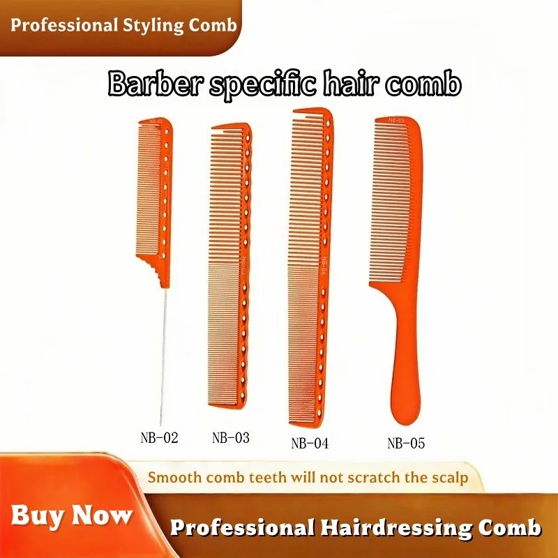 

Orange Anti Static Hairdressing Comb Barber Specialized Cutting Comb BarberShop Professional Accessories Male Female StylingComb