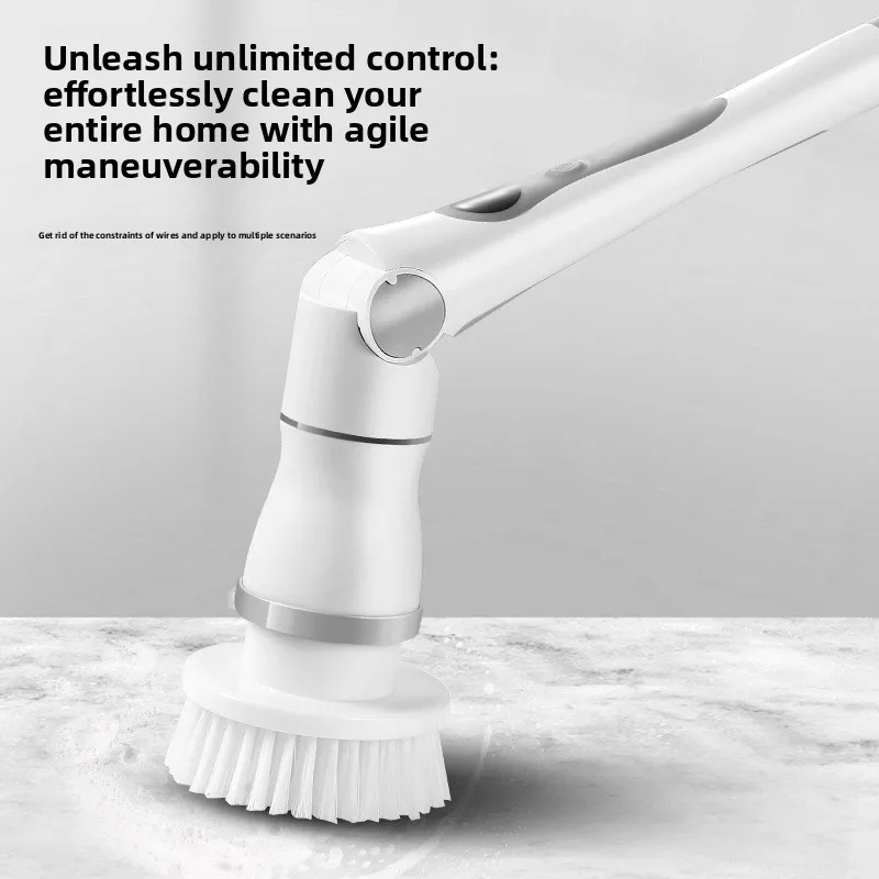 Electric Multi-functional Cleaning Brush Household Kitchen Bathroom Glass Length Dual-purpose Brush Handheld Strong Cleaning