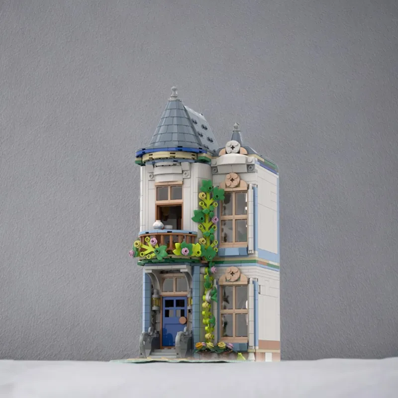 

Белый городской дом MOC, 1290 шт., модульный городской дом, образовательная модель, строительные блоки, игрушки «сделай сам», подарок на день рождения