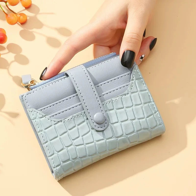 

Mini Crocodile Print Clutch Wallet Short Credit Card Holder Women's Card Case & Coin Purse Ladies Wallet